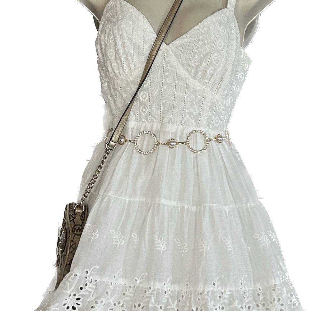 Lulus Perfect White Cotton Sundress NWT SZ M - Picture 4 of 15